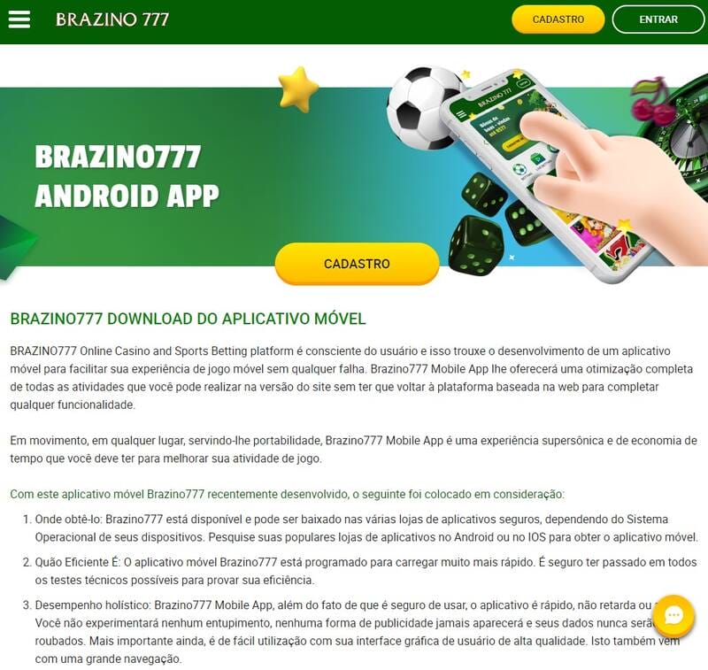 Brazino777 Casino Andriod App Image