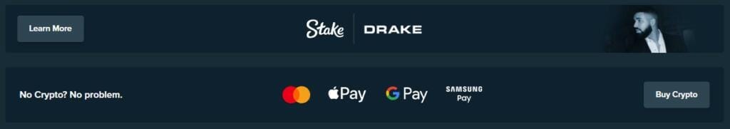 Stake Casino Payment Methods Image